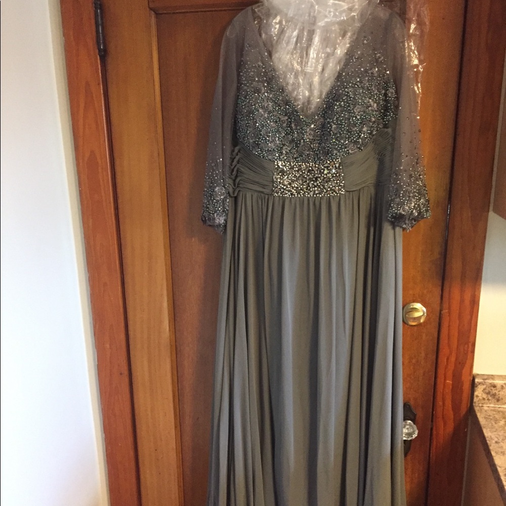 Beautiful Beaded Montage by Mon Cheri Dress